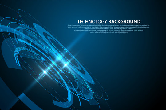 Three-dimensional interface technology, Technology sense vector background.