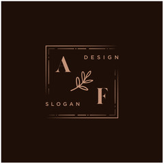 AF Beauty vector initial logo, handwriting logo of initial signature, wedding, fashion, jewerly, boutique, floral and botanical with creative template for any company or business