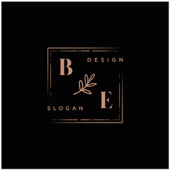 BE Beauty vector initial logo, handwriting logo of initial signature, wedding, fashion, jewerly, boutique, floral and botanical with creative template for any company or business