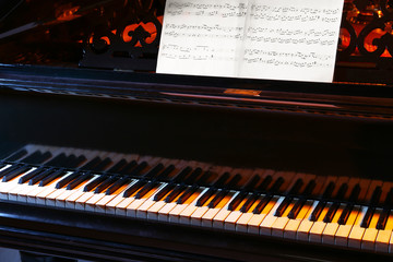 View of stylish grand piano