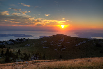 Sunset on Velebit mountain, Croatia