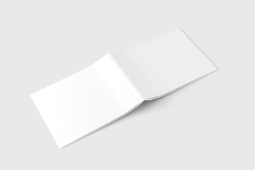 US Letter Landscape Magazine White Blank Mockup