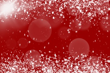 Christmas red background with snow. - 303757314