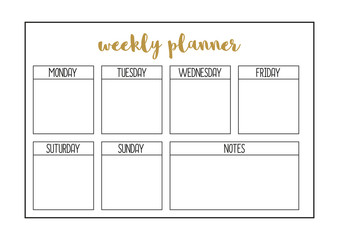 Weekly fashion planner, A4 format printable page ..