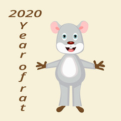 The symbol of 2020 is a gray mouse with the inscription
