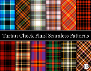 Set Tartan Plaid Scottish Seamless Pattern