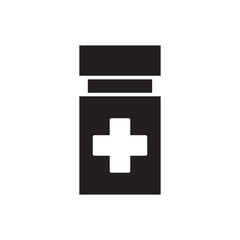 flat black glyph medicine bottle icon. Logo element illustration. medicine bottle design. vector eps 10 . medicine bottle concept. Can be used in web and mobile . trendy simple style.