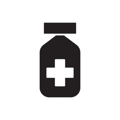 Fototapeta premium flat black glyph medicine bottle icon. Logo element illustration. medicine bottle design. vector eps 10 . medicine bottle concept. Can be used in web and mobile . trendy simple style.