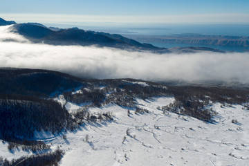 The fog in the Velebit mountain in winter, Croatia