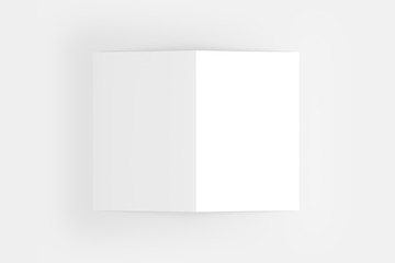 US Letter Bifold Brochure White Blank Mockup
