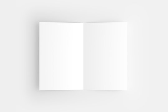 US Letter Bifold Brochure White Blank Mockup