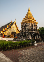 Fototapeta premium Ancient temple, Wat Chiang Man temple in Chiang Mai, Thailand