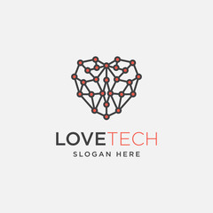 Fototapeta premium love linear logo template vector