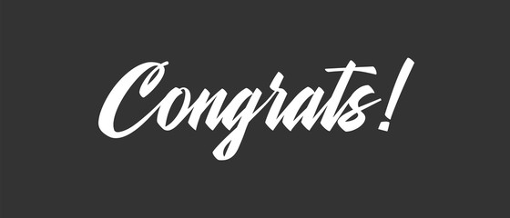 Congrats lettering. Handwritten modern calligraphy. Vector illustrated letters for congratulations design.