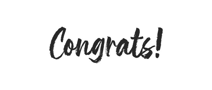 Congrats lettering. Handwritten modern calligraphy. Vector illustrated letters for congratulations design.