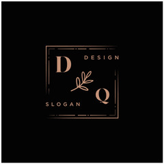 DQ Beauty vector initial logo, handwriting logo of initial signature, wedding, fashion, jewerly, boutique, floral and botanical with creative template for any company or business