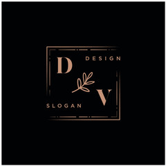 DV Beauty vector initial logo, handwriting logo of initial signature, wedding, fashion, jewerly, boutique, floral and botanical with creative template for any company or business