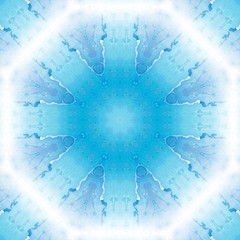 blue pattern kaleidoscope abstract background. geometric yoga.