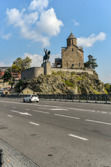Fototapeta na wymiar City view of the old Tbilisi in the autumn