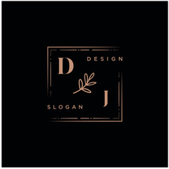 DJ Beauty vector initial logo, handwriting logo of initial signature, wedding, fashion, jewerly, boutique, floral and botanical with creative template for any company or business