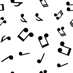 Musical notes seamless pattern. Melody music icon texture background.