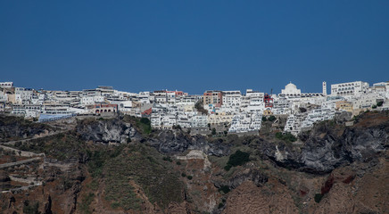 Fototapeta na wymiar Fira, capital of the Greek Aegean island, Santorini, Greece