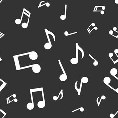 Musical notes seamless pattern. Melody music icon texture background.