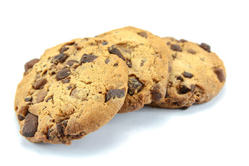 several chocolate chip cookies