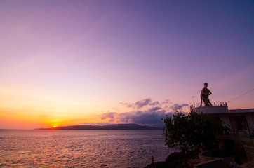 Fototapeta na wymiar sunrise over the sea - East Java, Indonesia