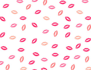 seamless pattern with red kiss