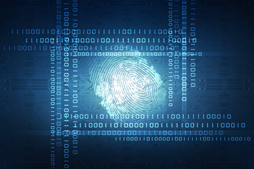 Obraz premium Fingerprint Scanning Technology Concept 2d Illustration