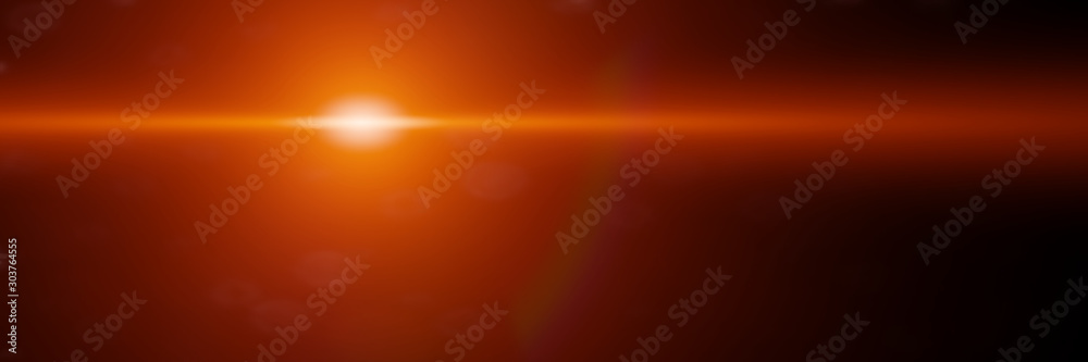 Wall mural beautiful abstract orange lens flare effect overlay texture with bokeh effect and light streak in fr