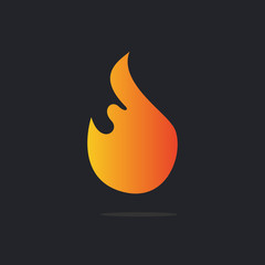Fire flames icon logo vector