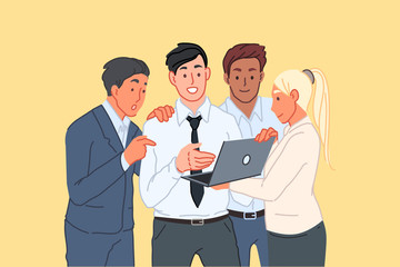 Business project presentation, idea sharing, personnel cooperation, teamwork concept