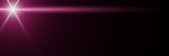 screen lens flare effect overlay texture in shades of violet and purple with bokeh in front of a black background panorama banner