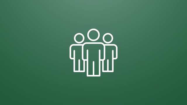 4k animation of Team group icon. Particles animate symbol in composition and explosion. Two background version: full color and transparent isolated alpha channel.