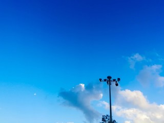 The picture of the blue sky and clouds from a different time