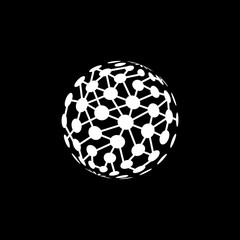  globe, sphere technology logo vector icon