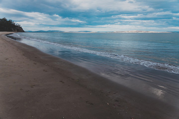 pristine natural beach in Tasmania, Australia with no people