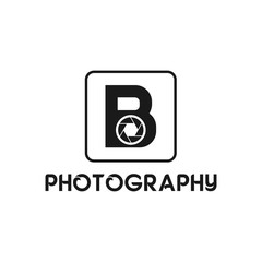 Vector illustration initial letter b photography icon logo