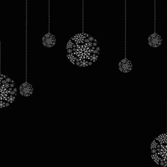 the snow snowflake christmas lantern on black background