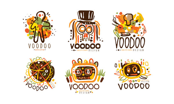 Voodoo and Magic Labels Design Vector Set