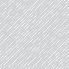 Fabric seamless pattern with textile line texture, white on grey background. Simple wallpaper doodle diagonal stripes, grunge backdrop, monochrome design element