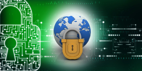 3d rendering world protection concept