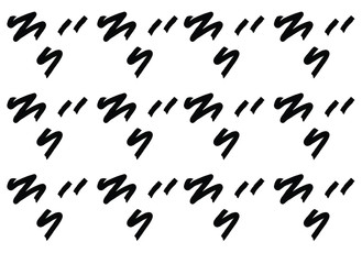 scandinavian vector pattern of lines with a black marker on a white background. Simple shapes in grunge texture