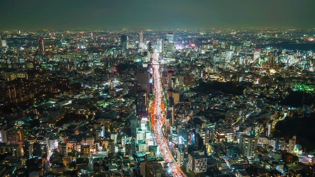 timelapse traffic in Tokyo City, Japan