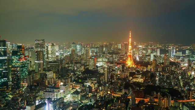 timelapse Tokyo City with Tokyo Tower in Japan