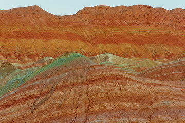 view of Rainbow Mountains in Zhangye Danxia Landform Geological Park