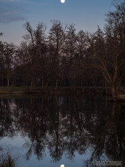 Lac, lune, reflet