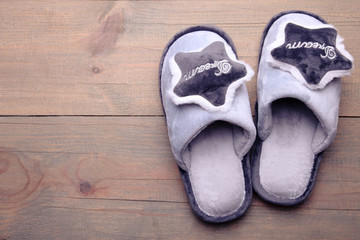 Gray soft home slippers